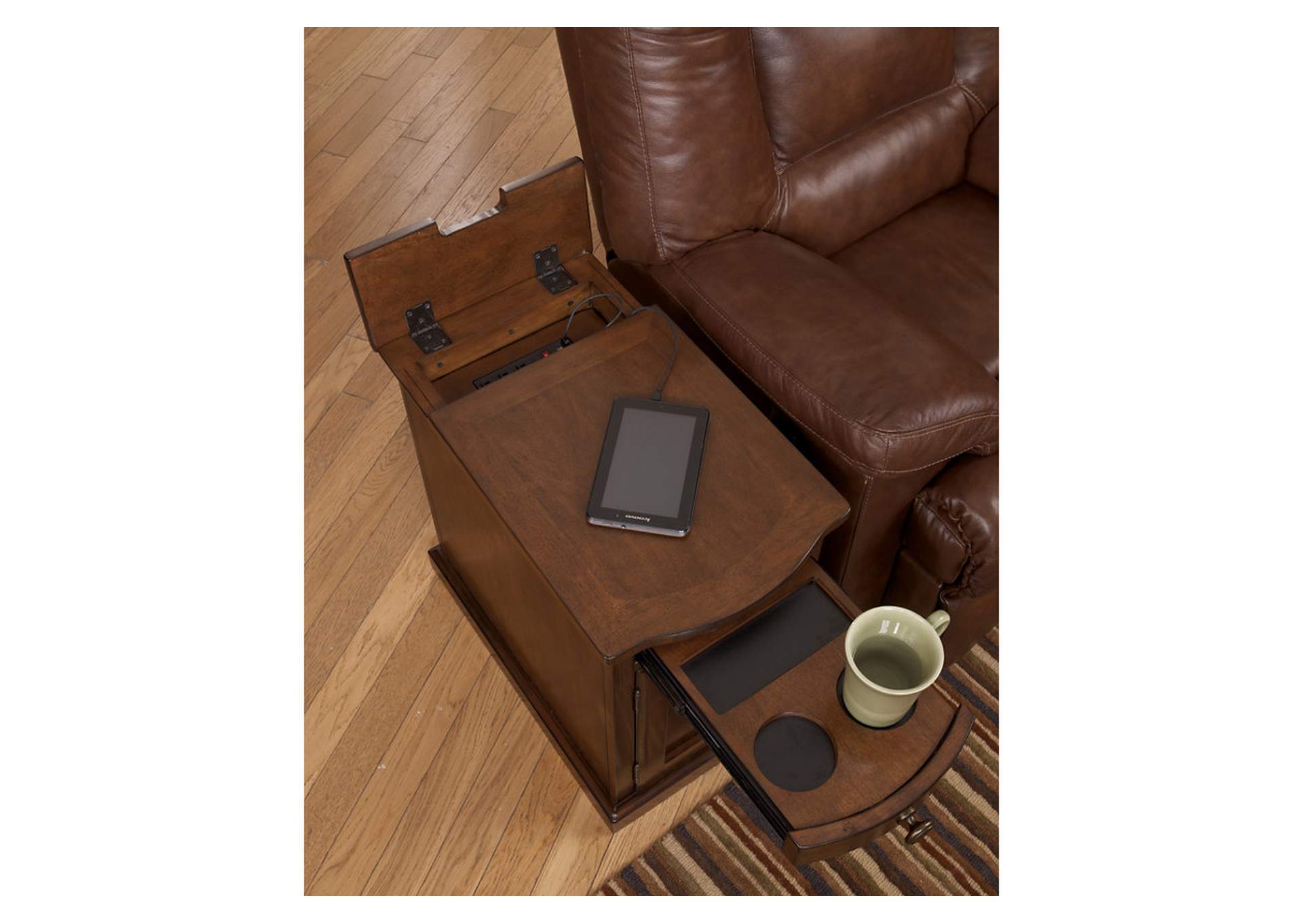 Laflorn Chairside End Table with USB Ports & Outlets