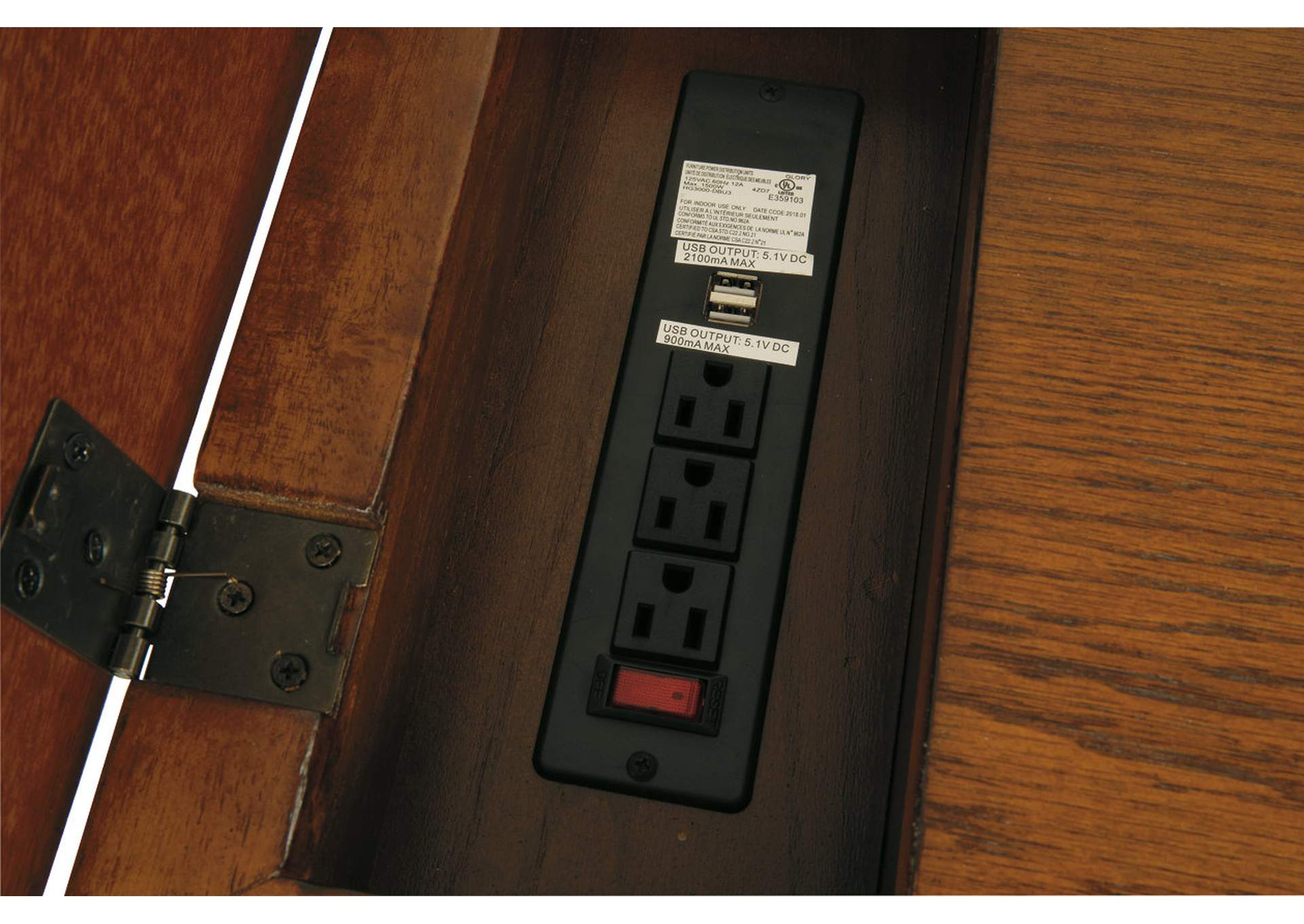 Laflorn Chairside End Table with USB Ports & Outlets