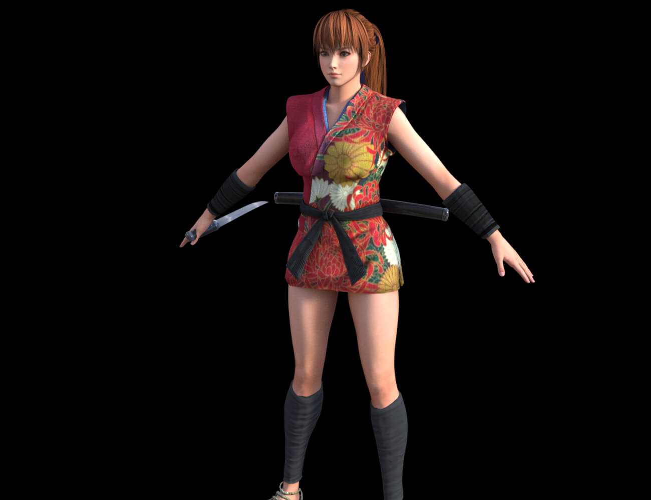 Kunoichi Color Variation 3D Render, Digital Art by HeroineFactory
