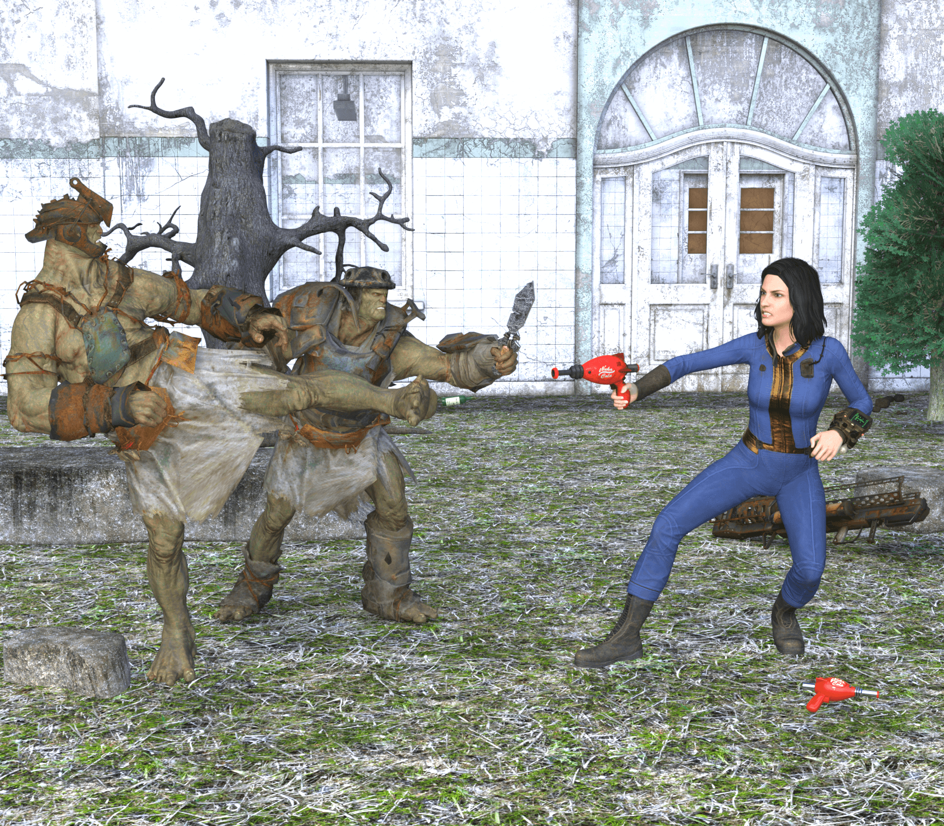 fallout fight. 3D Render, Digital Art by SweeP(04)