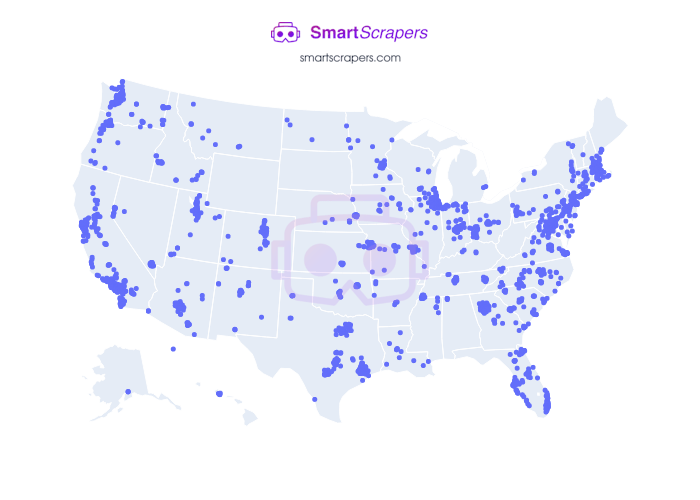 Numbers of Jiffy Lube in United States SmartScrapers