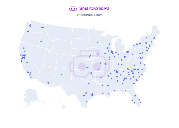 Numbers of Fleet Feet in United States SmartScrapers