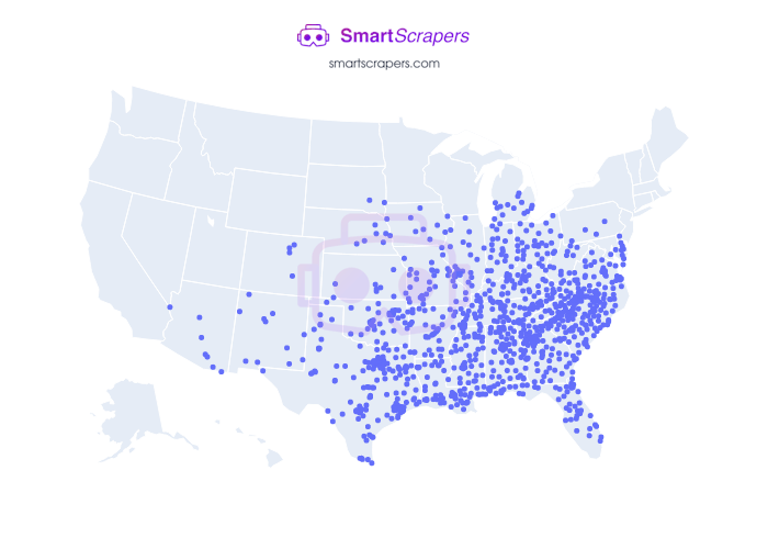 Numbers of Cato Fashions in United States SmartScrapers