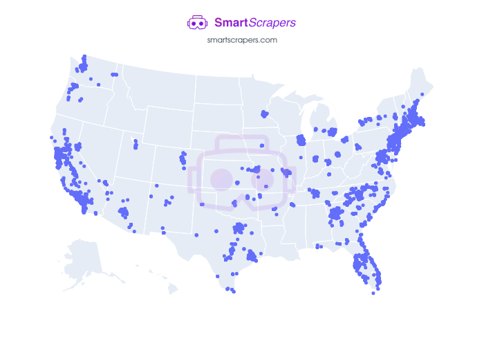 Numbers of Bank of America in United States SmartScrapers