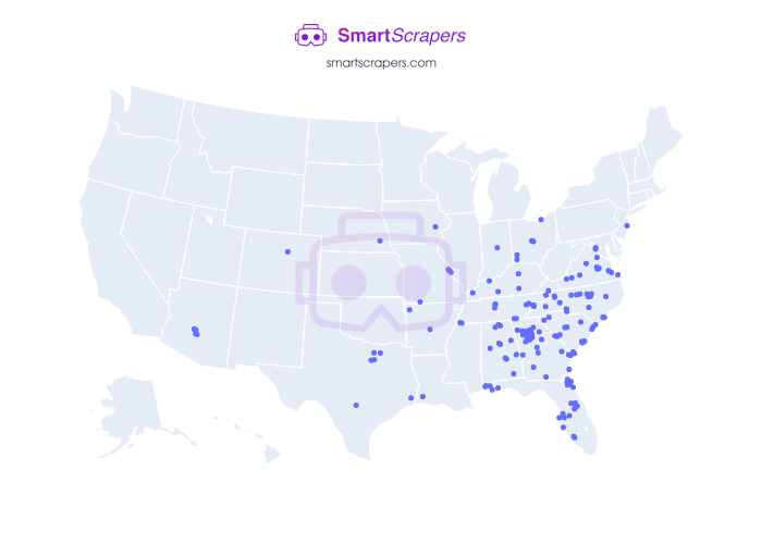 Numbers of Mellow Mushroom in United States SmartScrapers
