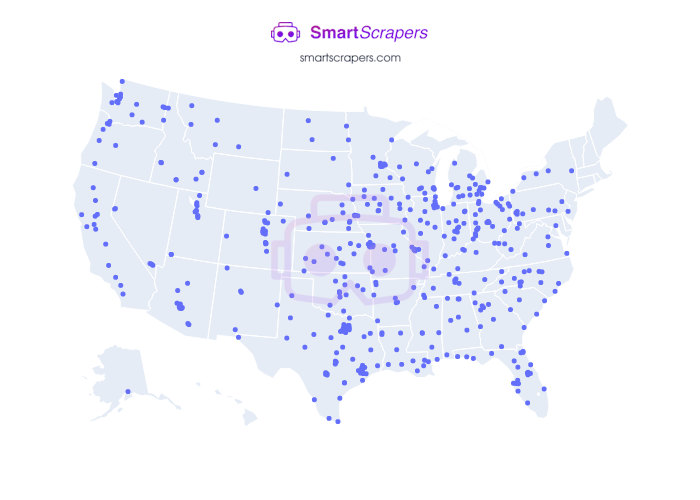 Numbers of buckle in United States SmartScrapers