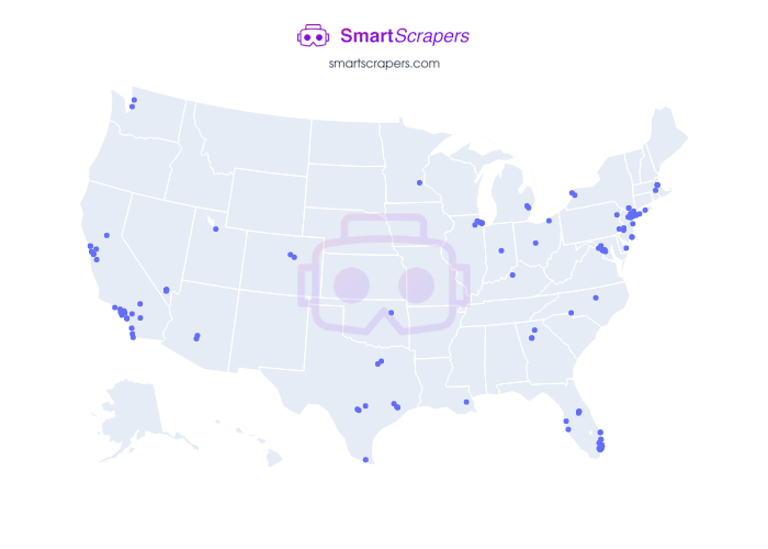 Numbers of Hugo Boss in United States SmartScrapers