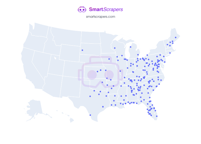 Numbers of BooksAMillion in United States SmartScrapers