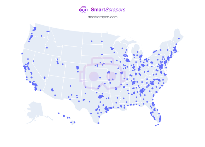 Numbers of Sunbelt Rentals in United States SmartScrapers
