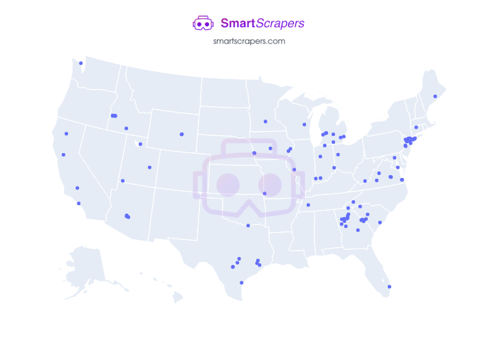Numbers of Blimpie in United States SmartScrapers