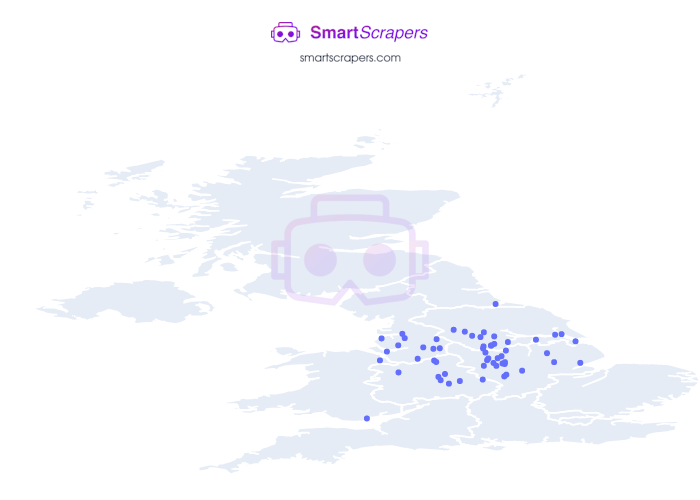 Numbers of United Carpets and Beds in UNITED KINGDOM SmartScrapers