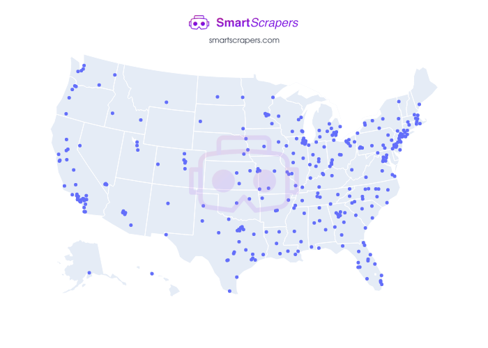 Numbers of David's Bridal in United States SmartScrapers
