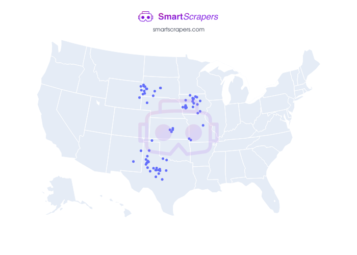 Numbers of Yesway in United States SmartScrapers