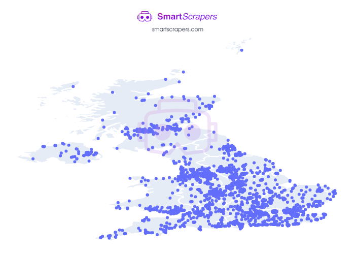 Numbers of Tesco in UNITED KINGDOM SmartScrapers