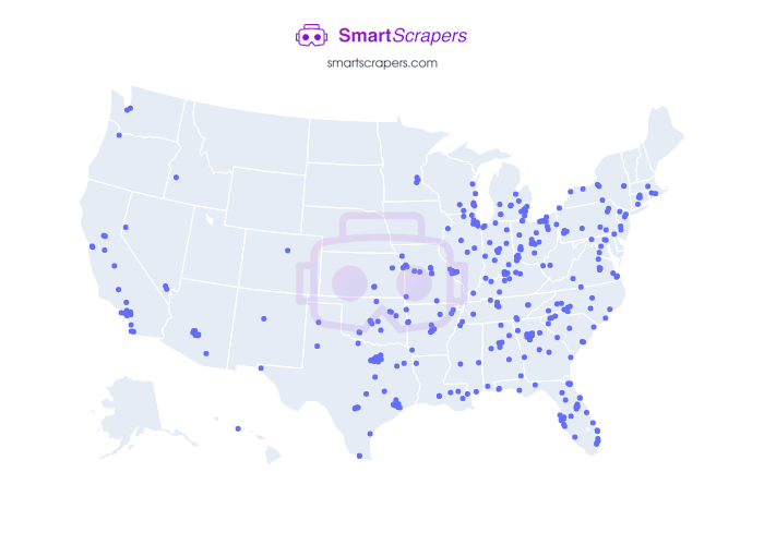 Numbers of American Freight in United States SmartScrapers
