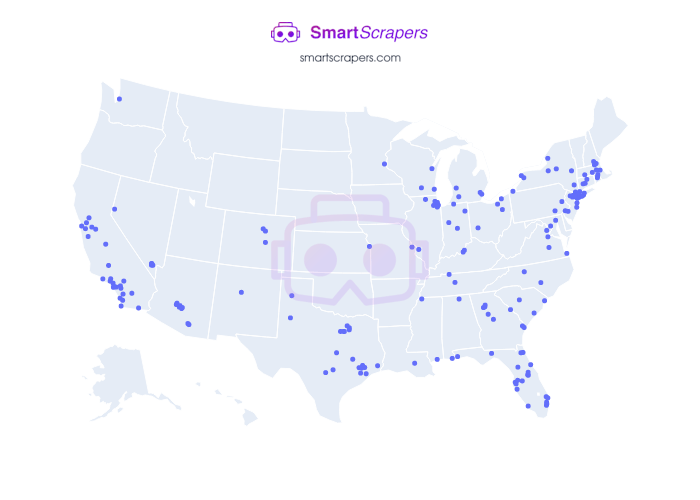 Numbers of Charlotte Russe in United States SmartScrapers