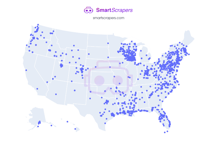 Numbers of Florida Tile in United States SmartScrapers