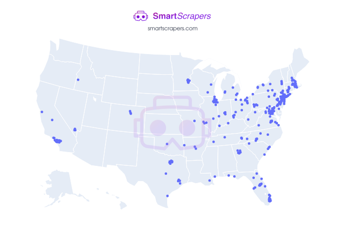Numbers of TGI Fridays in United States SmartScrapers