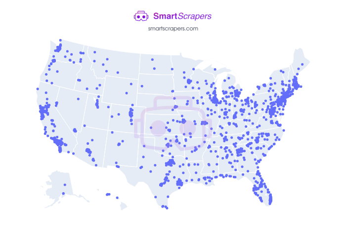 Numbers of ULTA Beauty in United States SmartScrapers