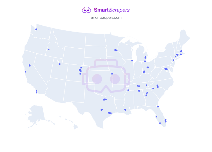 Numbers of Roosters Men's Grooming Center in United States SmartScrapers