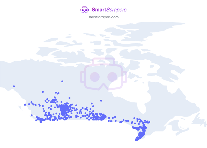 Numbers of Purolator in CANADA SmartScrapers