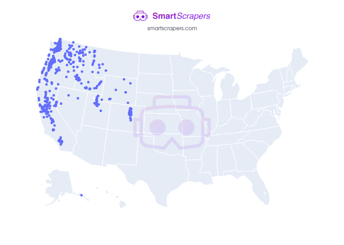Numbers of Tire Les Schwab in United States SmartScrapers