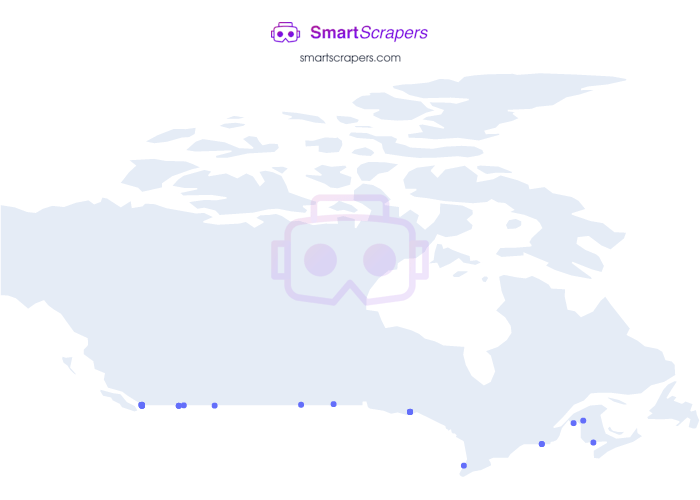 Numbers of Waffle House in CANADA SmartScrapers