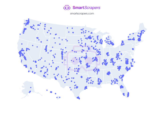 Numbers of Jackson Hewitt in United States SmartScrapers