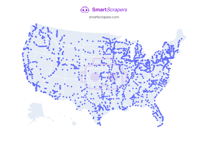 Numbers of Greyhound in United States SmartScrapers