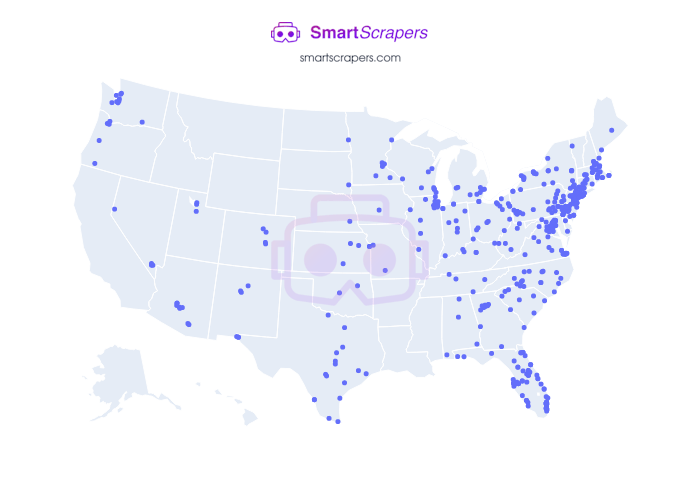 Numbers of Piercing Pagoda in United States SmartScrapers