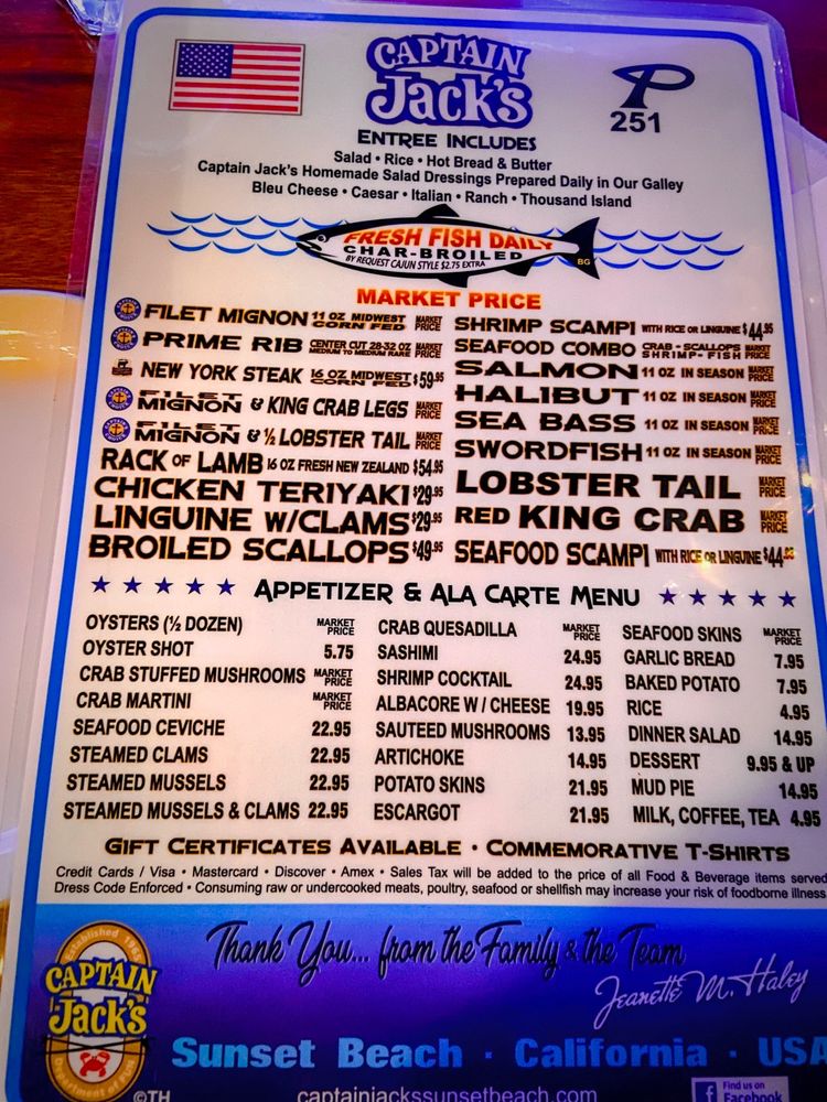 Captain Jacks Menu (Full Menu Update 2026)