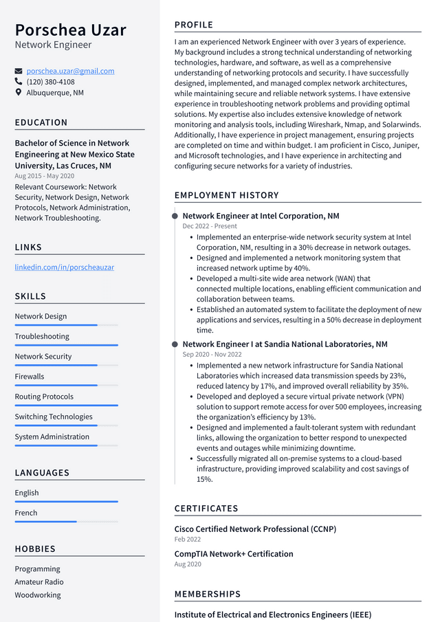 Meta Network Engineer Resume Examples ResumeCat
