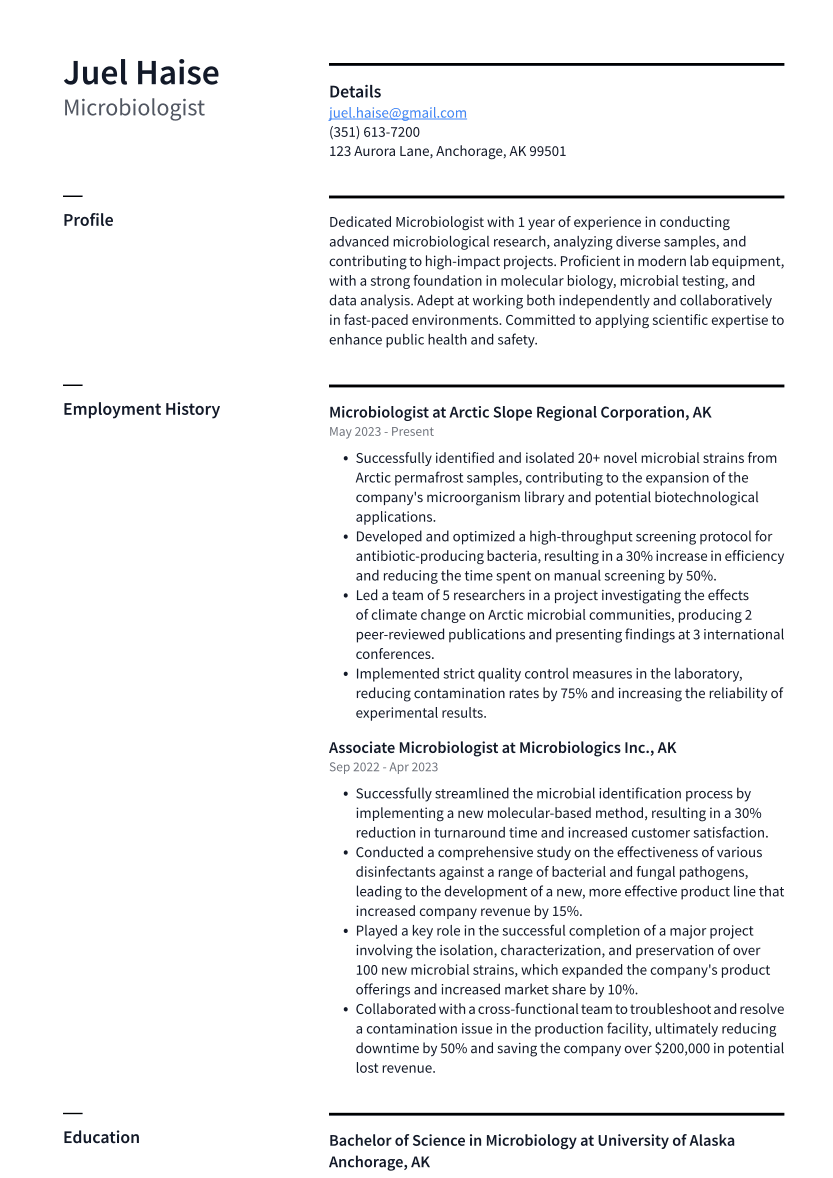 Top 17 Microbiologist Resume Objective Examples ResumeCat