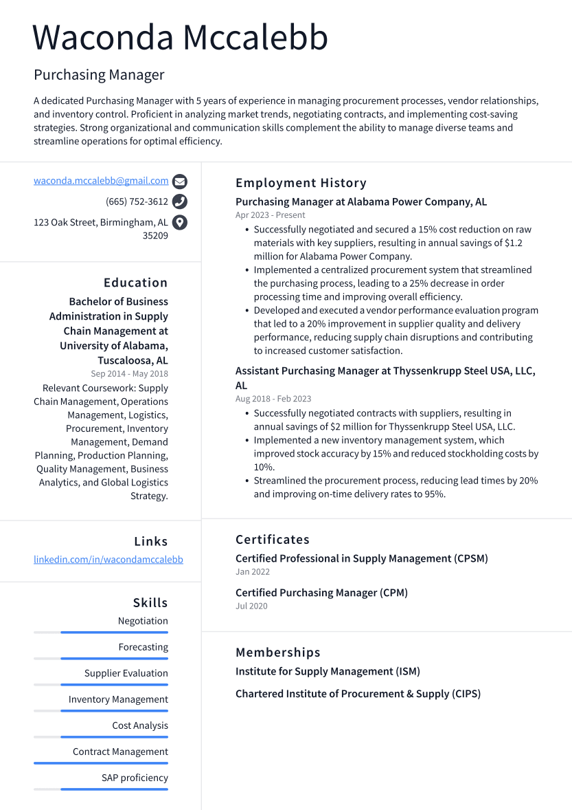 Top 17 Purchasing Manager Resume Objective Examples