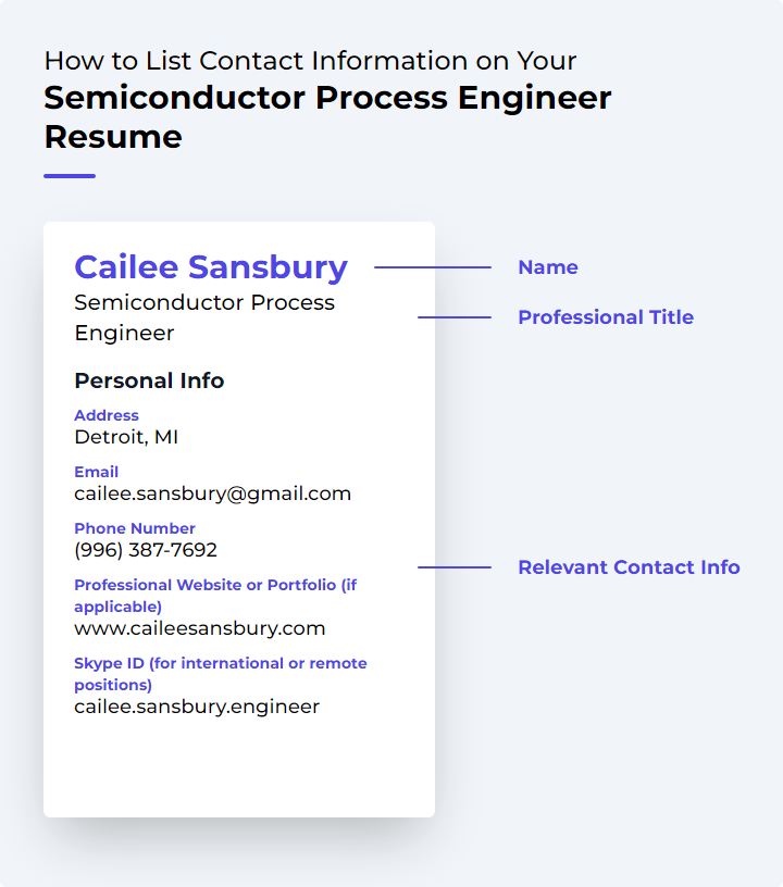 Semiconductor Process Engineer Resume Examples and Templates