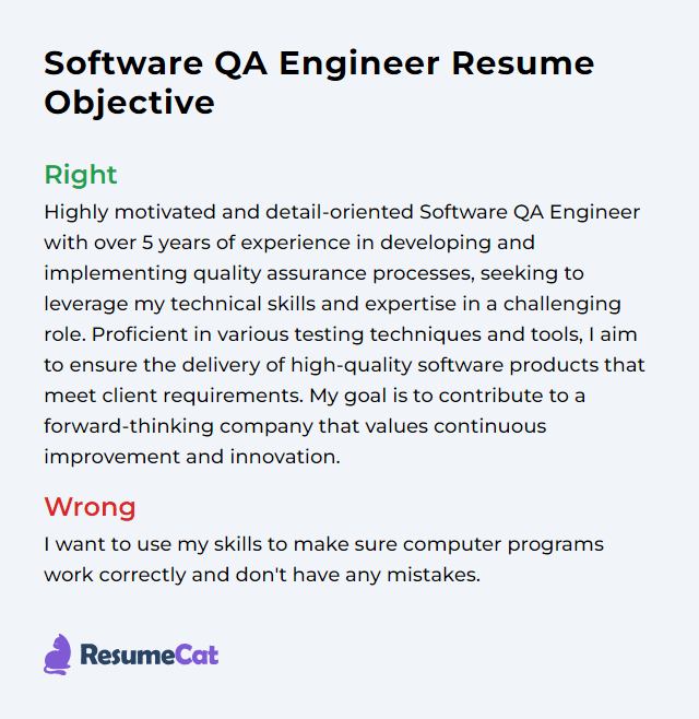 Top 16 Software QA Engineer Resume Objective Examples