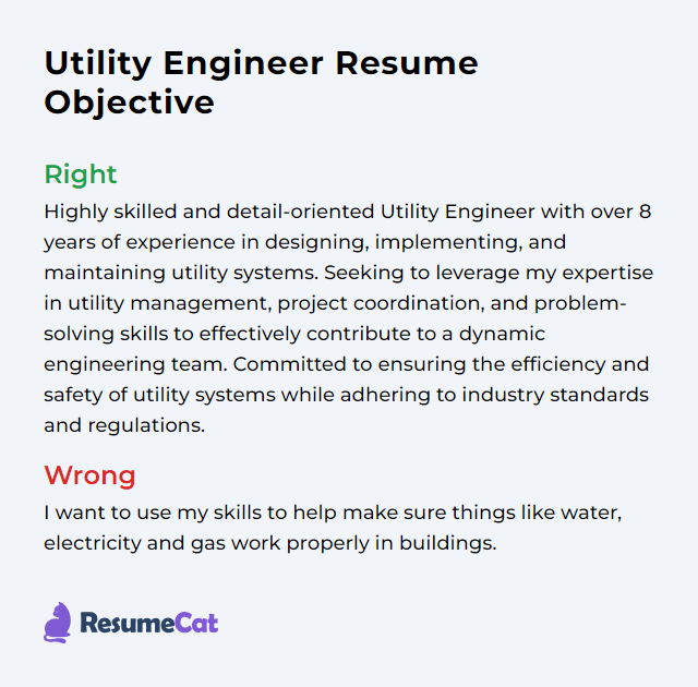 Top 17 Utility Engineer Resume Objective Examples