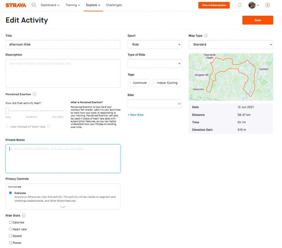 Strava adds privacy features for editing map visibility and hiding data