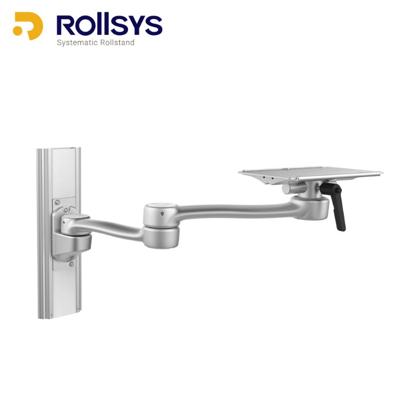 Articulating Arm with Tiltable Instrument Holder on Medical Wall