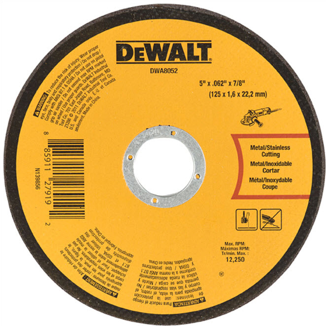 DeWalt CutOff Wheel Type 1 5" DWA8052 RONA