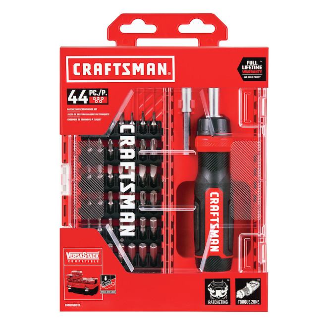 CRAFTSMAN 44piece Ratcheting Screwdriver Set with Case CMHT68017 RONA
