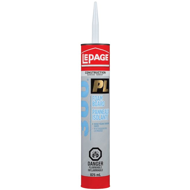 LePage PL 300 Foam Board Construction Adhesive 825ml 1113123 RONA