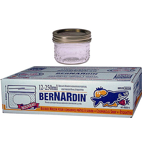 BERNARDIN Pot Mason à ouverture large, 250 ml, boite de 12 30250 RONA