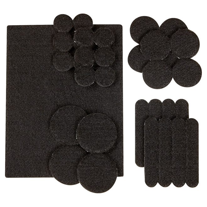 FELTAC SelfAdhesive Felt Pad Multipack Eco Black 33/Pk 93554 RONA