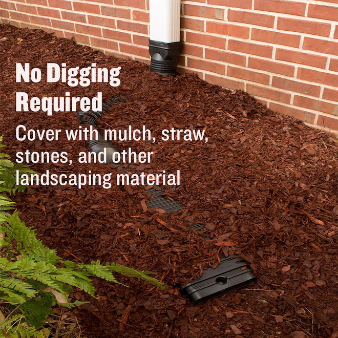 Amerimax Low Profile 24in Extender for Downspouts Black 4622 RONA