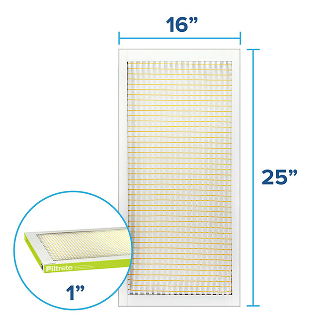 FILTRETE 3M 16in x 25in x 1in 600 MPR Dust and Pollen Electrostatic