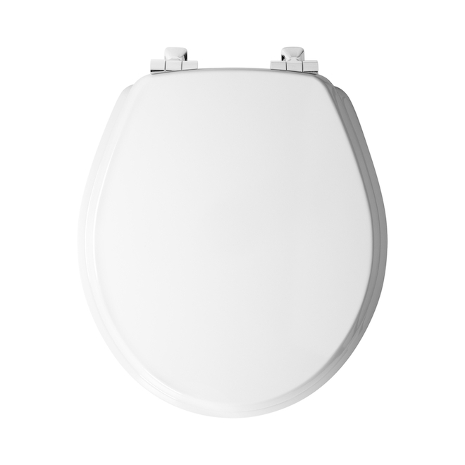 Mayfair Benton Toilet Seat Enameled Wood Chromed Hinges Whisper