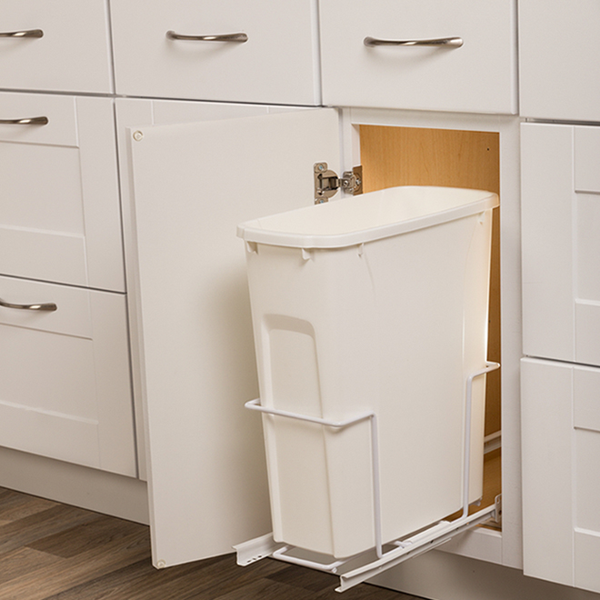 Real Solutions PullOut Waste Bin Simple 19L White RONA