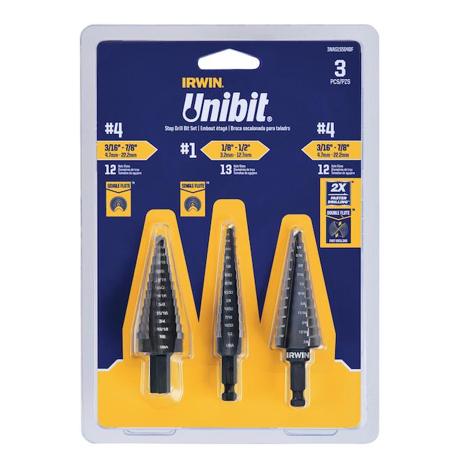 Irwin Unibit 12Step Drill Bit Set 3/16in to 7/8in High Speed