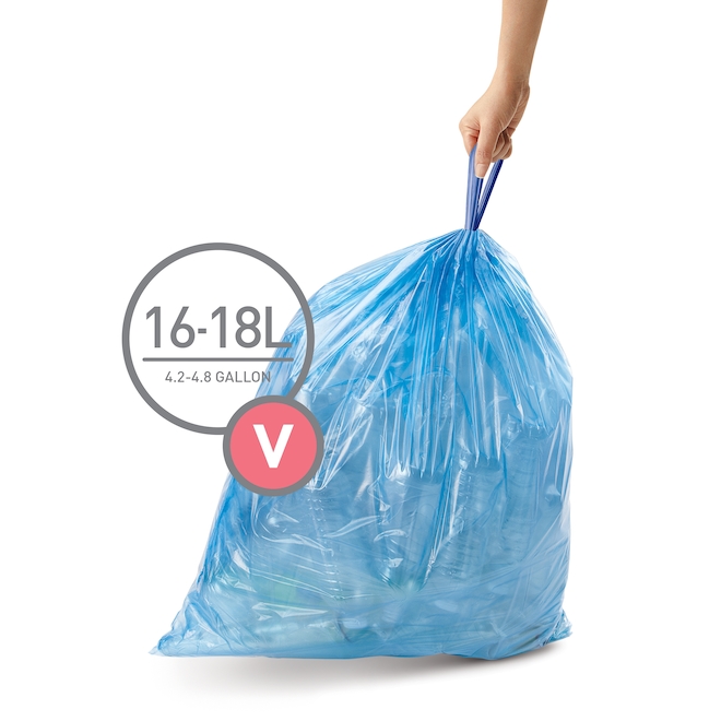 Simplehuman Code V 60Pack 4.7 Gallons Blue Outdoor Recycling Trash